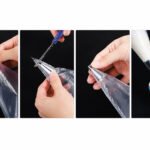 Pack of 100 transparent disposable piping bags 24cm