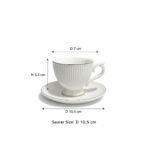 Arabic Coffee Cup Set 12 Pcs White Gold Rim