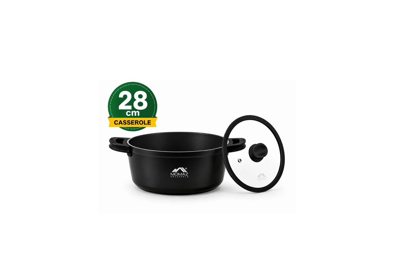 CASSEROLE 28 CM CERAMIC NON-STICK & LID