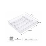 Clear Drawer Organizer 5 Compartment Plexi Tray