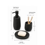 Modern Black Cement Bathroom Set 3 PCS