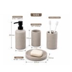 Modern Speckled Cement Bathroom Set 4 PCS