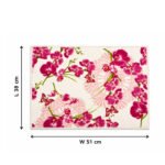 100% polyester kitchen dish drying mat with fuchsia orchid flowers and butterfly pattern,