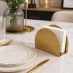 Metal Napkin Holder on Dining Table