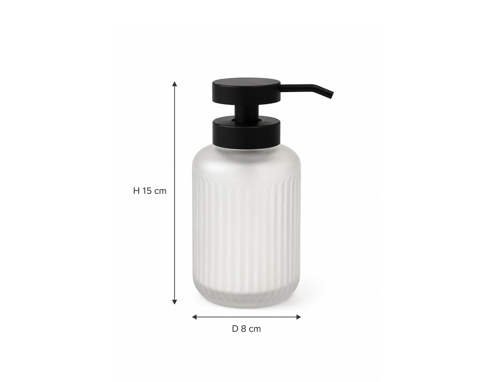 Fluted Glass Soap Dispenser with Black Pump