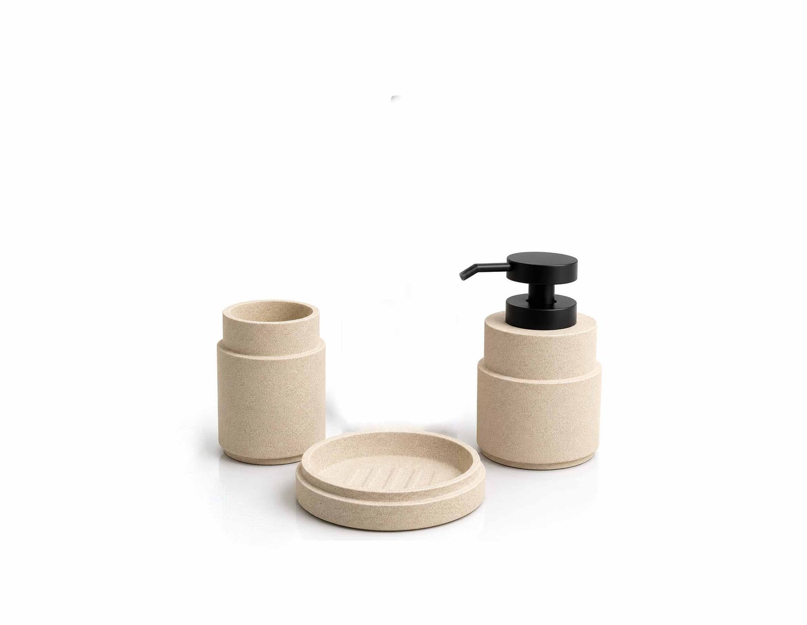 MODERN 3-PIECE CEMENT BATHROOM ACCESSORY SET