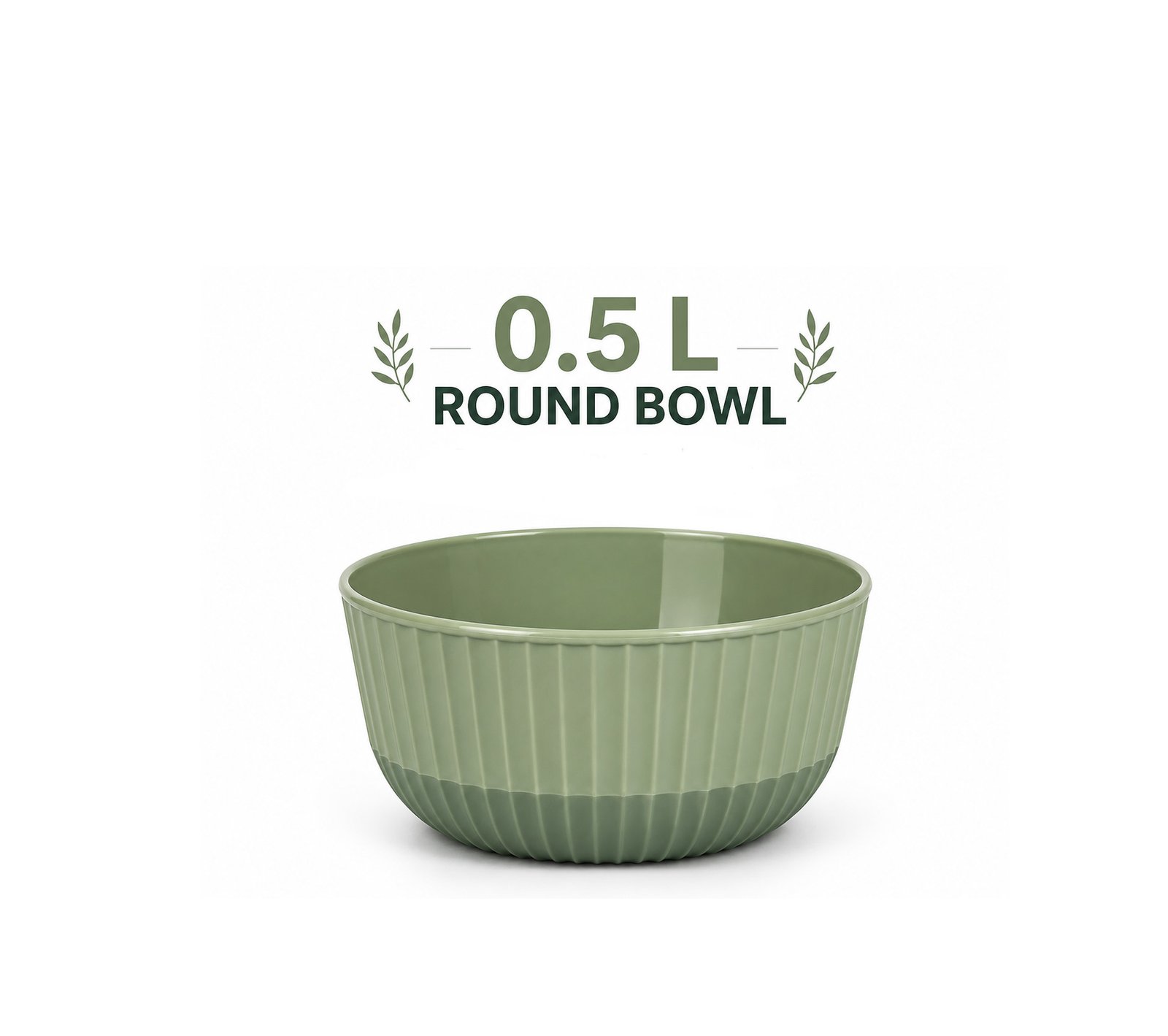 BPA-free round plastic bowl with fluted design for cereals, snacks, desserts, fruits, and everyday dining.