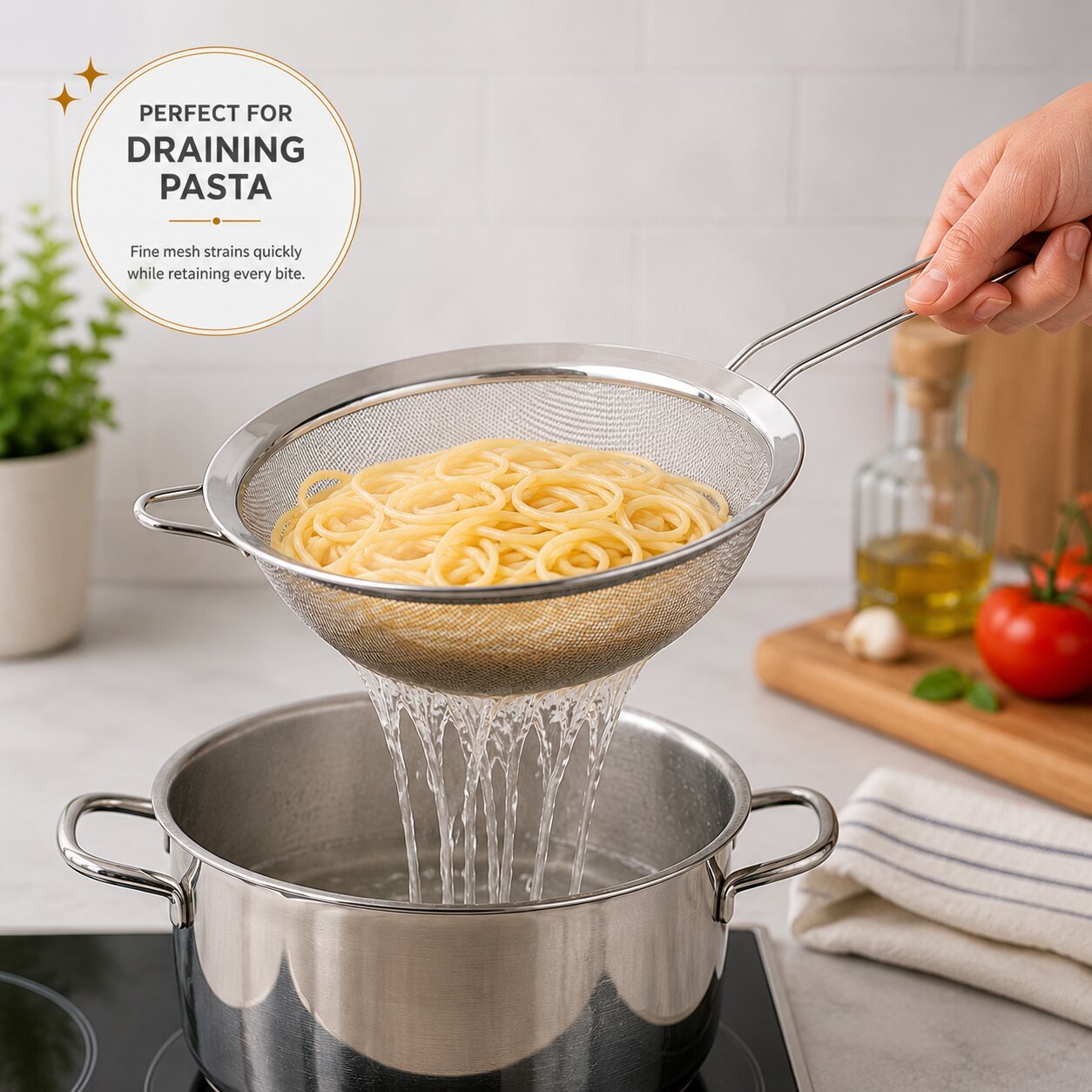 Fine Mesh Kitchen Sieve 14 cm Stainless Steel