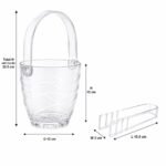 polycarbonate ice bucket with serving tong, comfortable handle