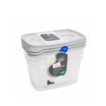 Trend Storage Box Set 3 Pieces with Lids Grey Pink White