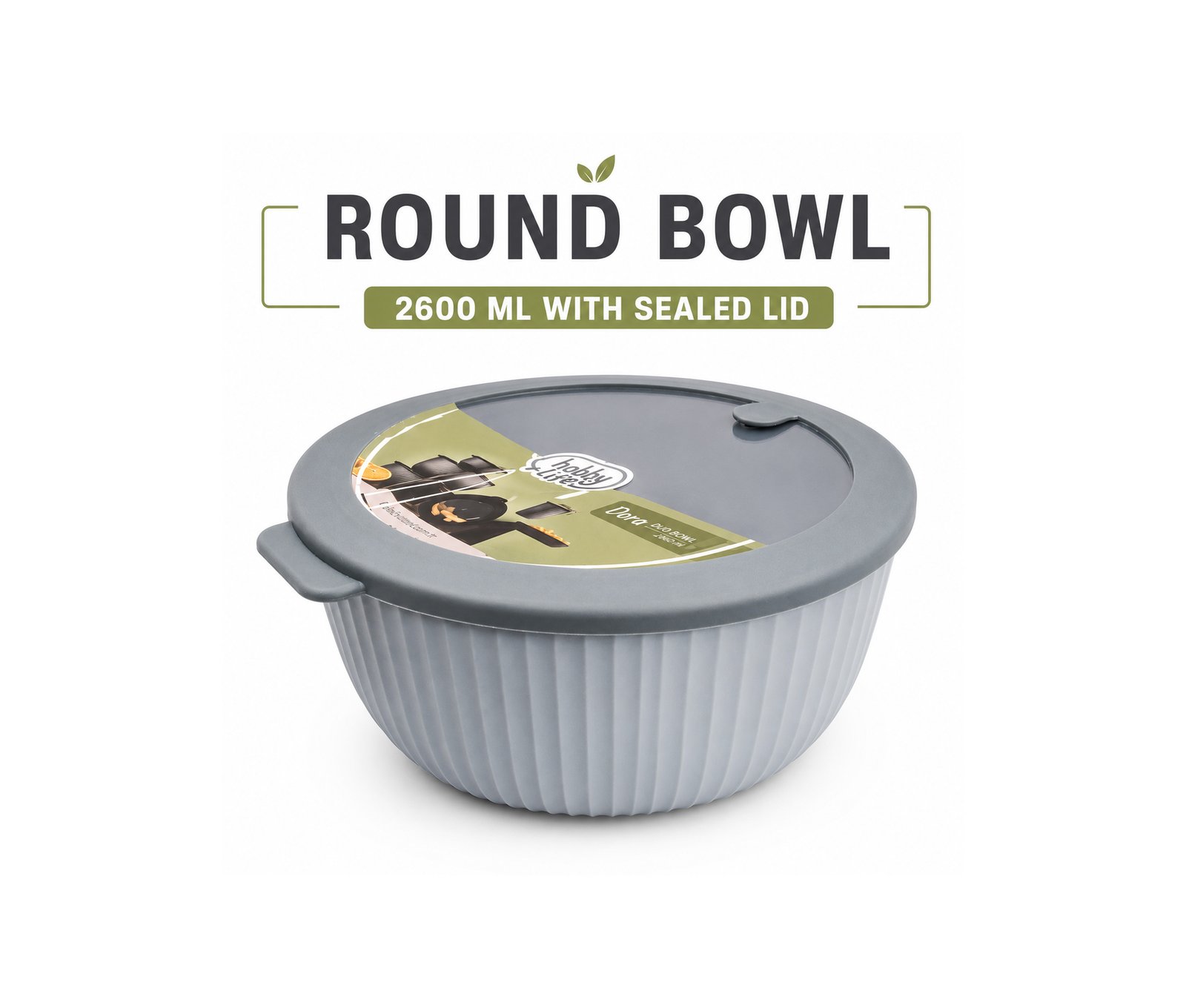 Hobby Life Round Bowl with Sealed Lid 2600 ml
