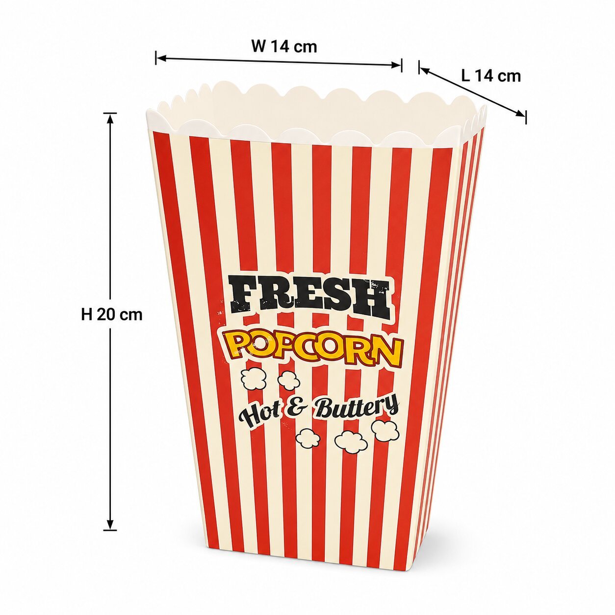 Popcorn Square Box Cinema Style 20 cm
