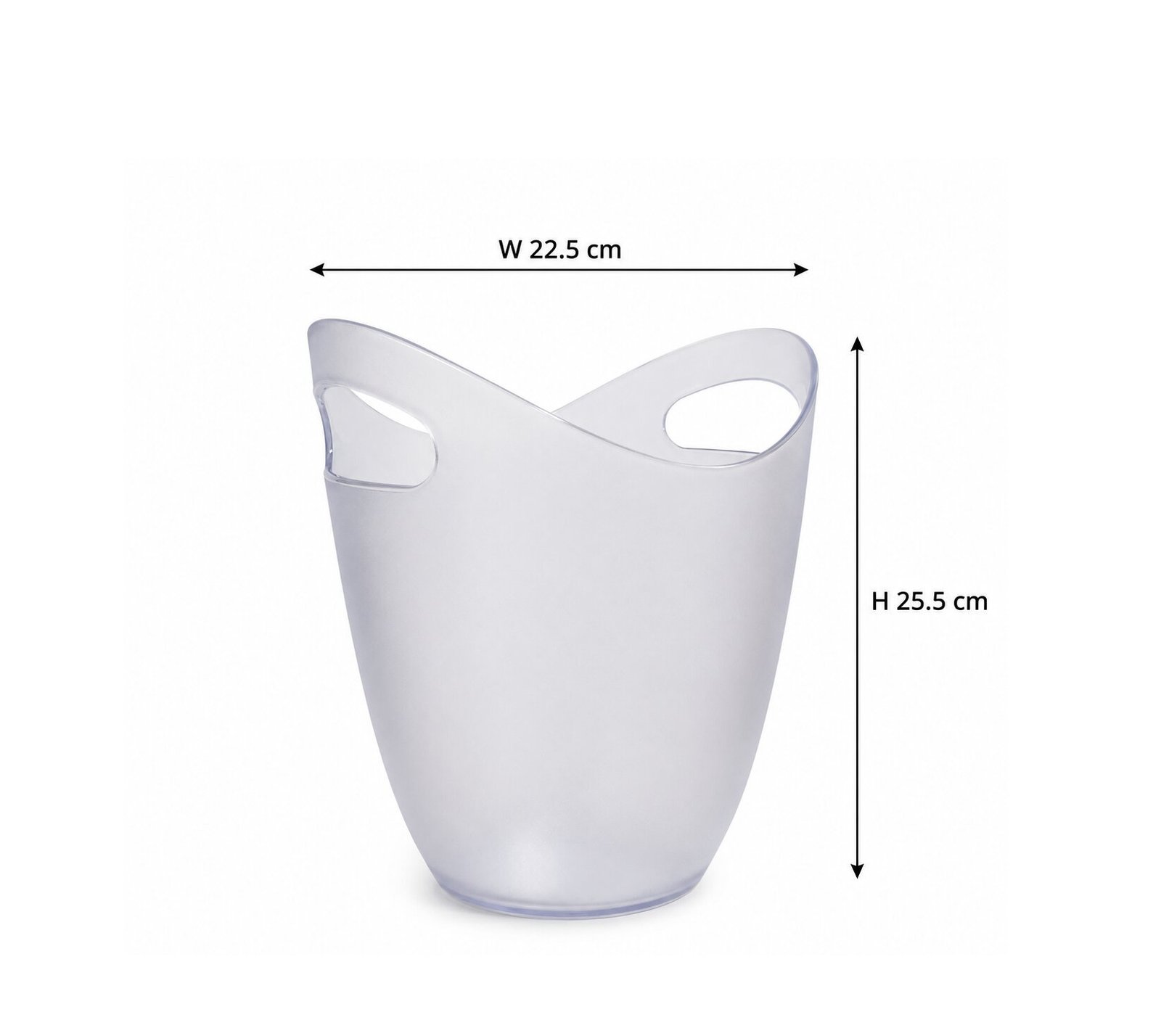 shatterproof polycarbonate ice bucket with integrated handles