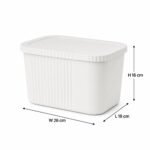 Grey 6L rectangular BPA-free plastic storage box with fitted lid, size 26 Ă— 18 Ă— 16 cm, ideal for home organization.