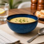 Dosthoff Blue Glazed Porcelain Soup Bowl Set of 6