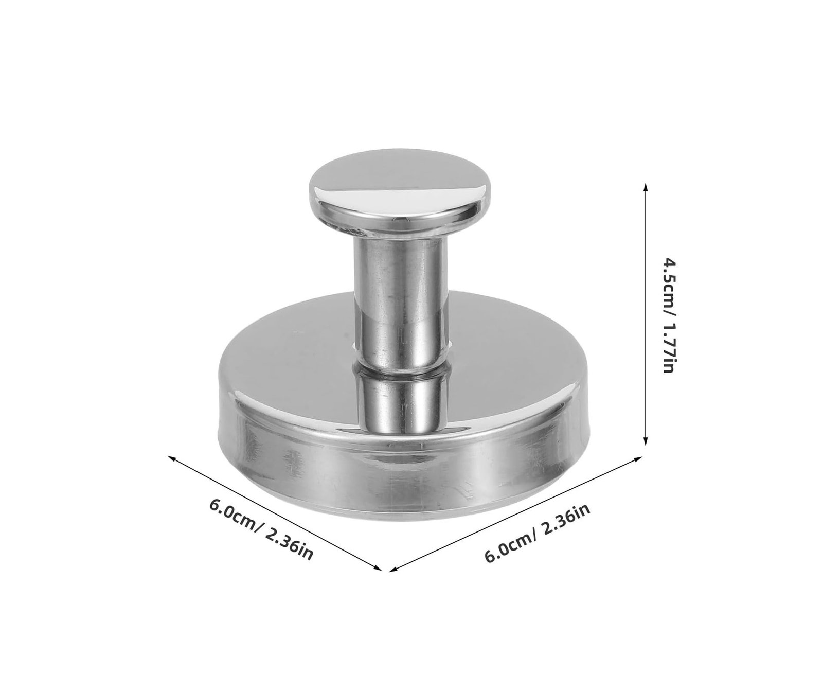 Set of 2 Stainless Steel Waterproof Suction Cup Hooks Silver