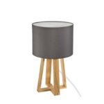 Tripod Table Lamp with Fabric Shade White Grey