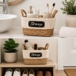 Square Seagrass Decorative Storage Basket 24cm