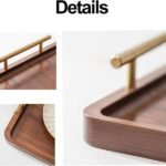 serving tray with elegant gold metal handles