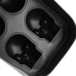 Skull Shaped Silicone Ice Cube Tray with Lid