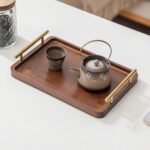 Serving Tray with Elegant Gold Handles