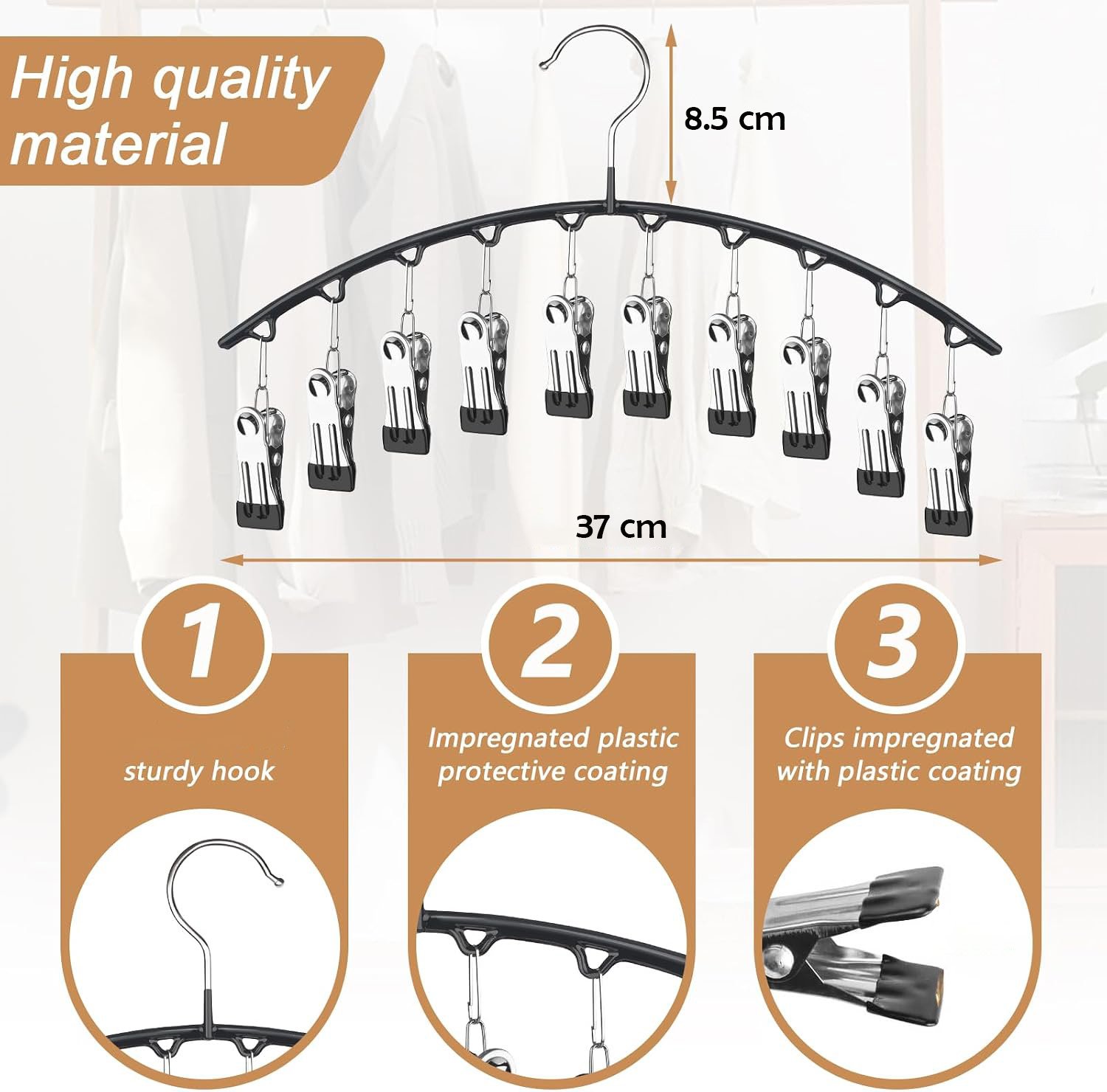 10-Clip Space Saving Pants & Skirt Hangers