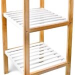 3-Tier Bamboo Storage Shelf with White Shelves