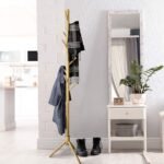 Wooden Tree Coat Rack Stand with 8 Hooks