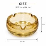 Glass Ashtray 10 CM Thick Glass with 3 Cigarette Rests