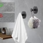 Set of 2 Stainless Steel Waterproof Suction Cup Hooks Silver