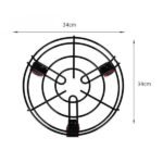 Metal Gas Cylinder Holder with 3 Moving Wheels Black