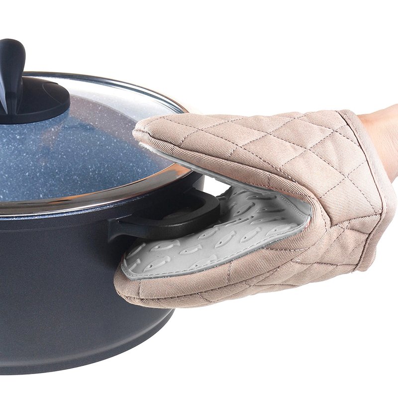 Silicone Heat Resistant Oven Glove Grey