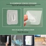 Transparent self-adhesive male and female interlocking wall hooks