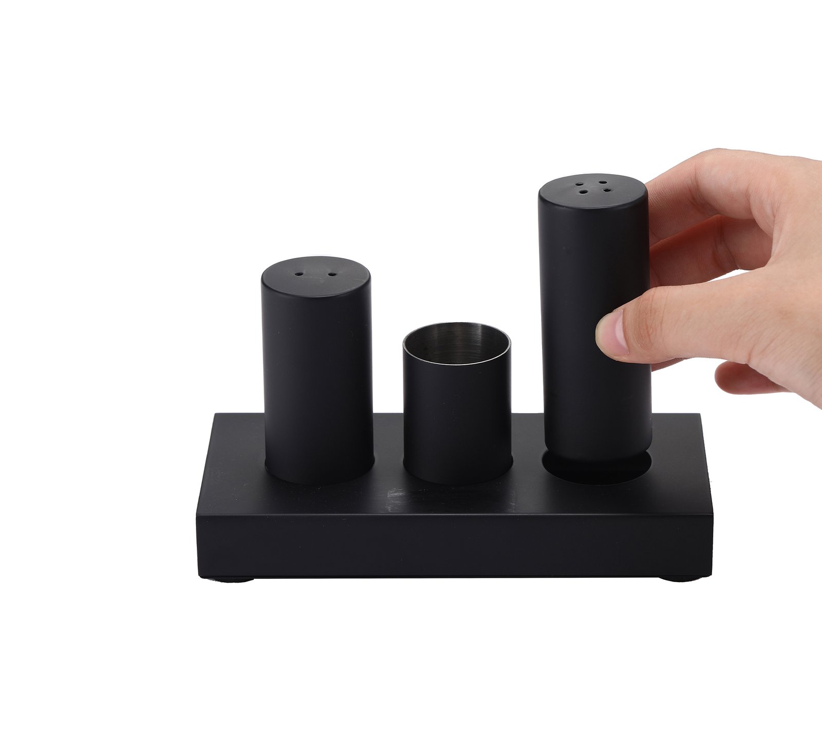 Black Stainless Steel Seasoning Set with Stand
