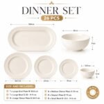 Ribbed White Ceramic Dinner Set 26 PCS