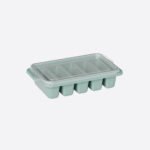 BPA-free mini bottle ice cube tray with transparent lid featuring five long ice stick compartments.