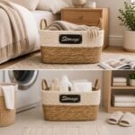 Square Seagrass Decorative Storage Basket 33cm