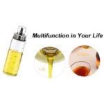 borosilicate glass oil dispenser with anti-drip stainless steel pouring spout and protective cap