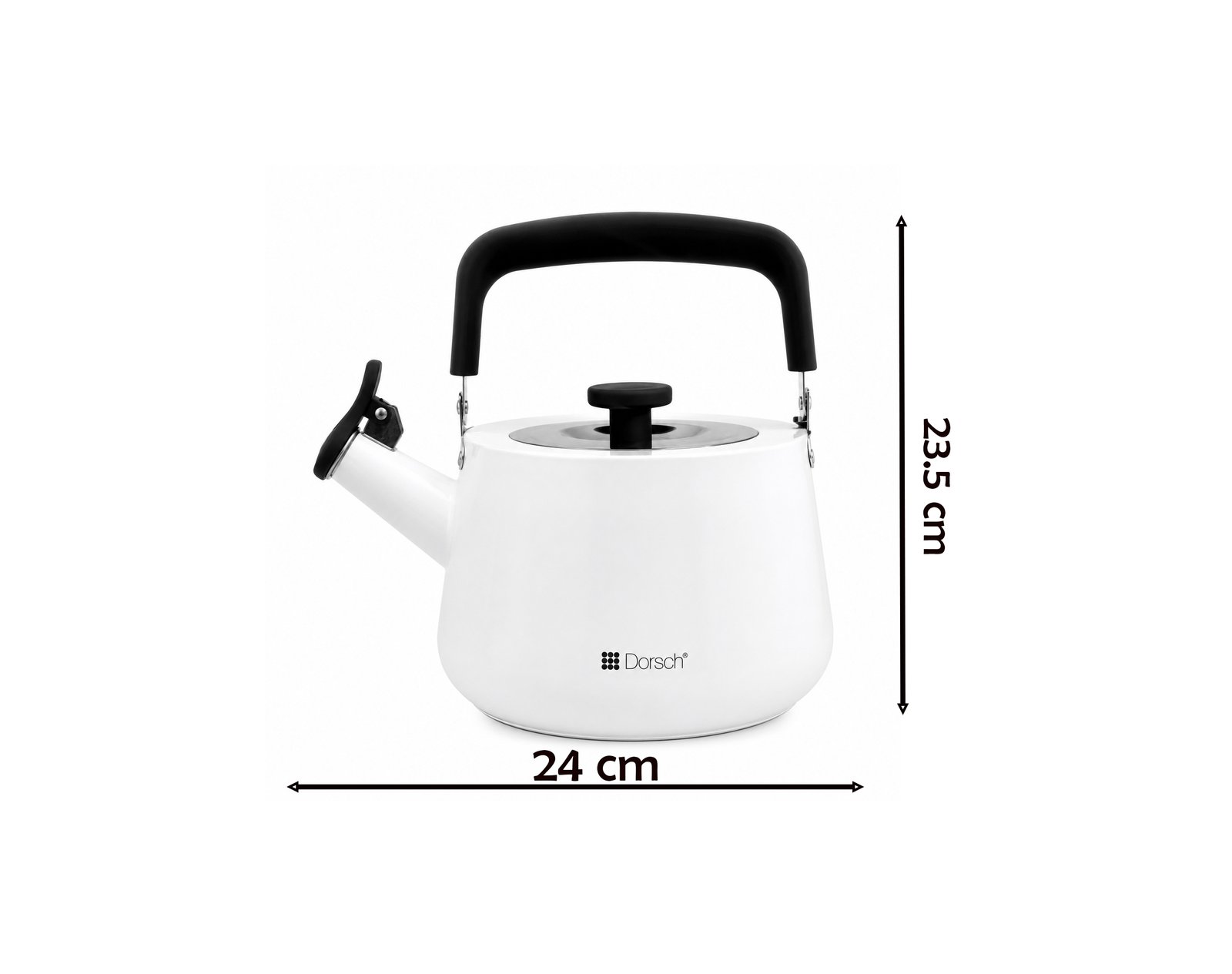 Dorsch 2L whistling tea kettle white stainless-steel kettle