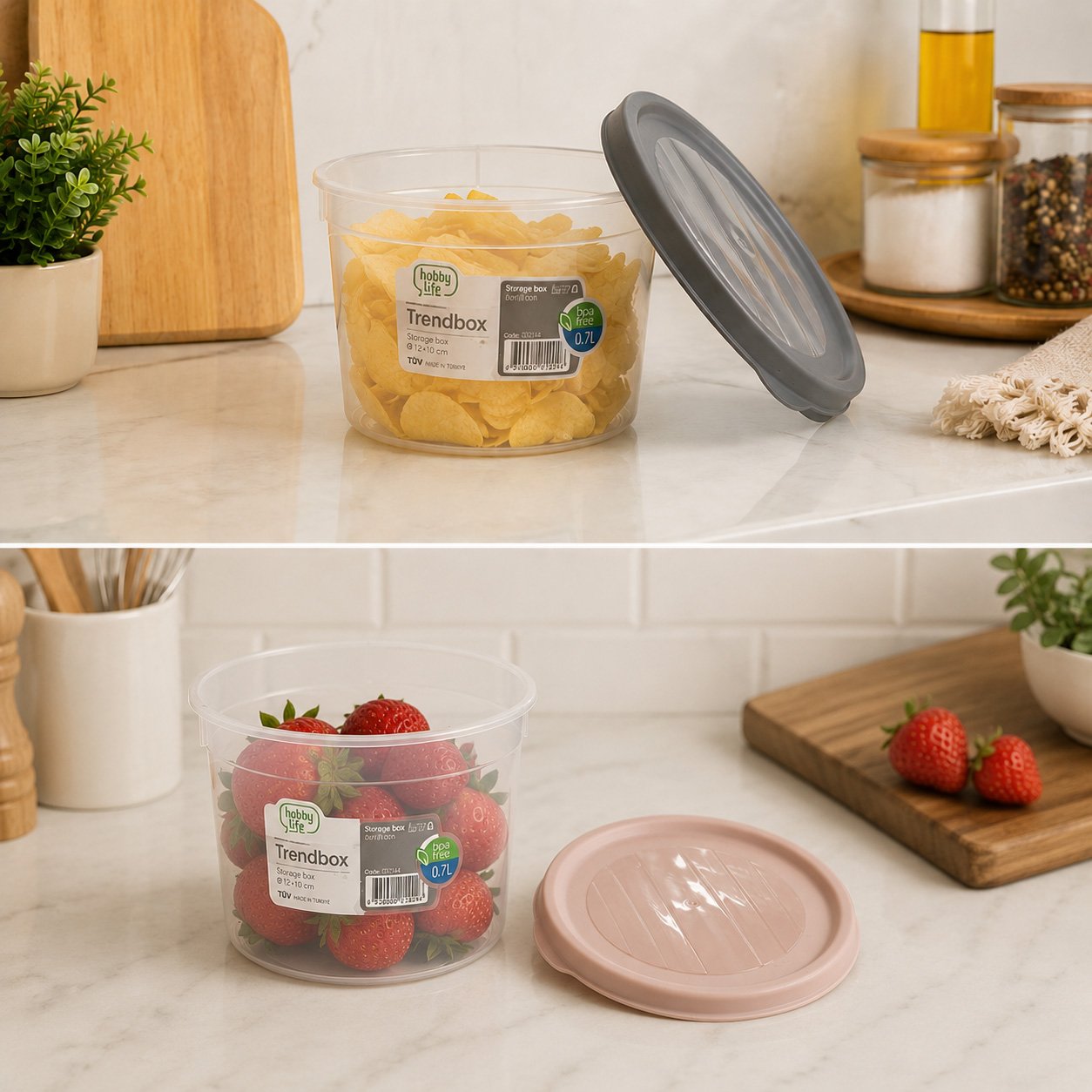 Round 0.7L BPA-Free Food Storage Container with Lid