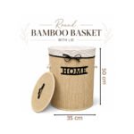 Storage Basket with Lid Natural Woven Organizer