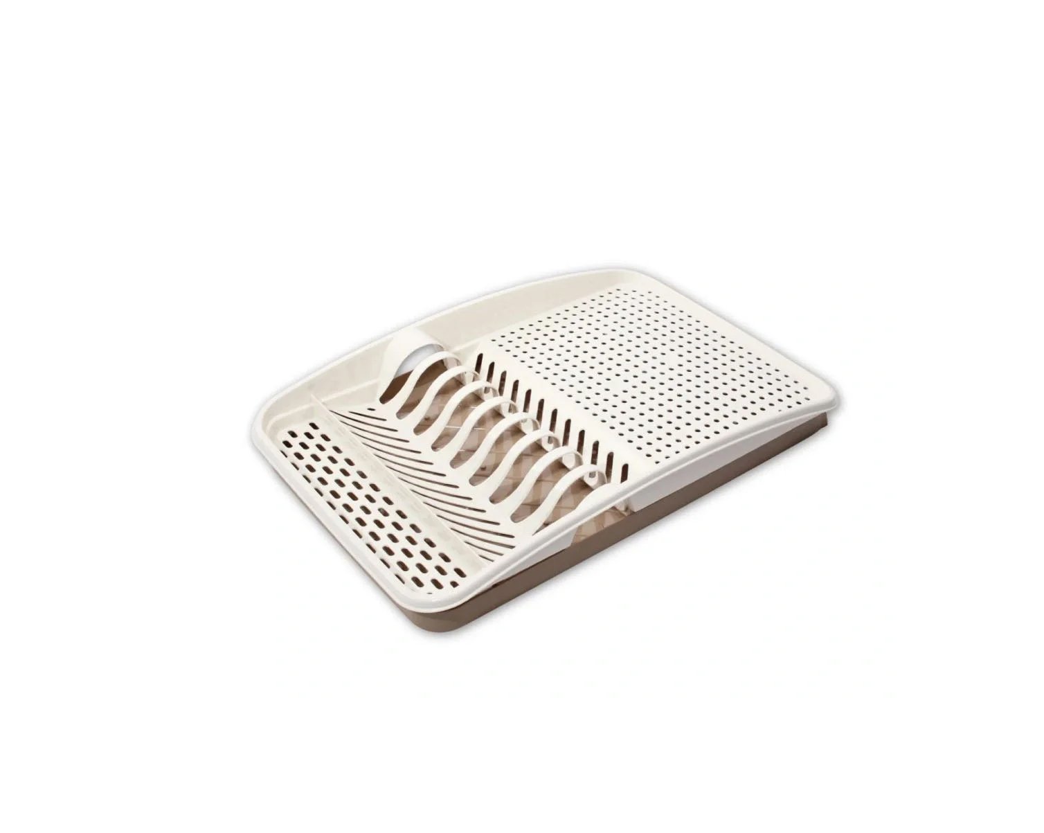 Mia plastic dish drainer with removable water collection tray,