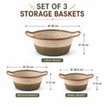 Seagrass Storage Basket Set of 3 with Handles