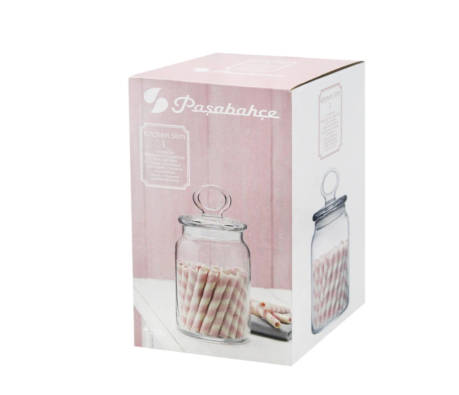 860ml Glass Kitchen Slim Storage Jar with Silicone Lid