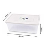 Clear Plastic Storage Box with White Lid 18L