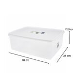 Clear Plastic Storage Box with White Lid 10L