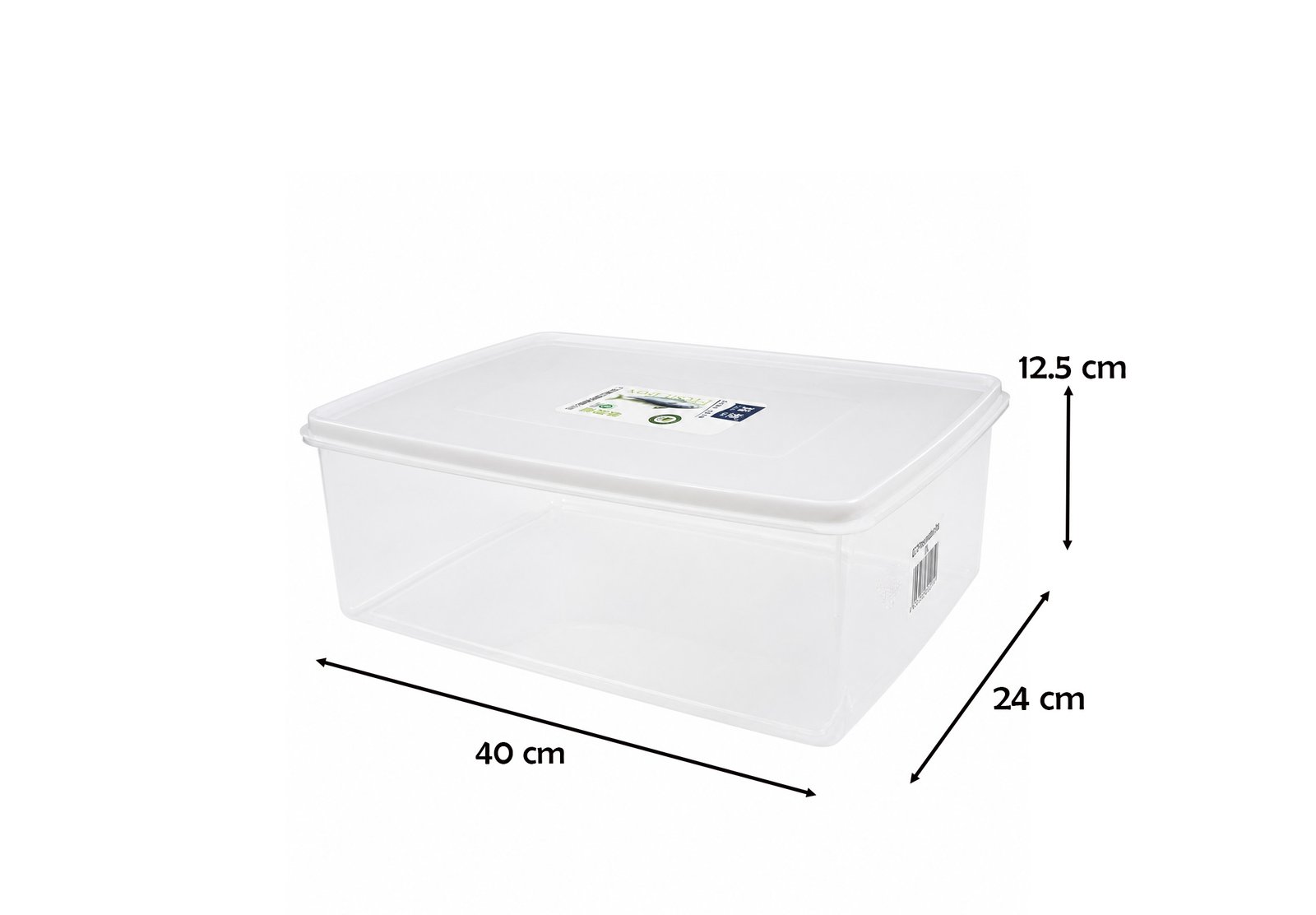 Clear Plastic Storage Box with White Lid 10L