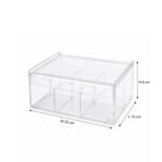 Clear Plexi 6-Compartment Tea Bag Organizer with Hinged Lid