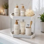 Plastic & Aluminium Corner Bathroom Shelf