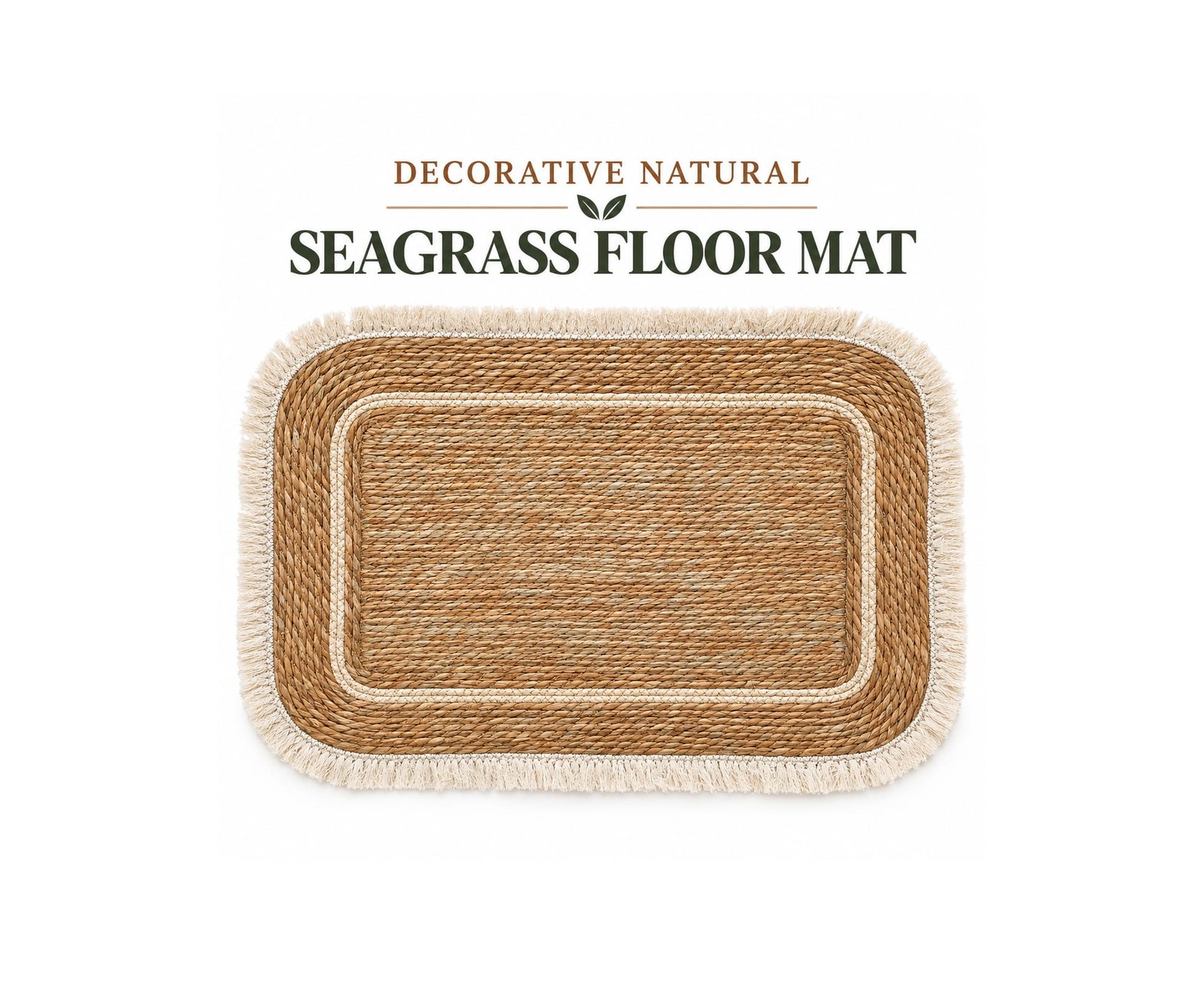 DECORATIVE NATURAL SEAGRASS FLOOR MAT